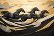 © Margarita - Melbourne Cup. Famous horse racing at Flemington Park Racecourse suburb of Melbourne, the most prestigious two-mile handicap in world. Horses illustration.