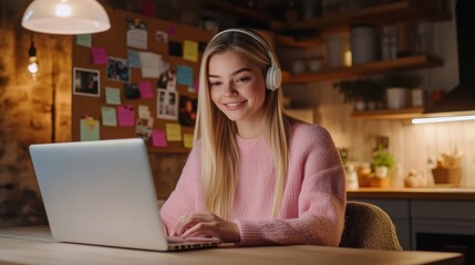 Sticker - The Girl with Laptop Headphones