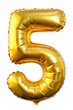 © Daria D. - Golden foil number five balloon on a transparent background
