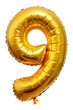 © Daria D. - Golden foil number nine balloon on a transparent background