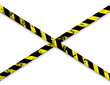 © 32 pixels - Old grunge barricade construction tape. Yellow police warning line, brightly colored danger or hazard stripe, ribbon. Restricted area, zone. Attention symbol. Vector illustration