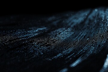 Fototapete - A glowing coding interface shows big data on a dark background. Technology and futuristic network. A 3D rendering.