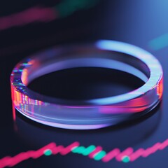 Fototapete - Stock market graph with futuristic user interface. Design of technology innovation hud.