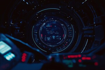 Poster - Abstract technology user interface concepts incorporating science and technology, generative stock.