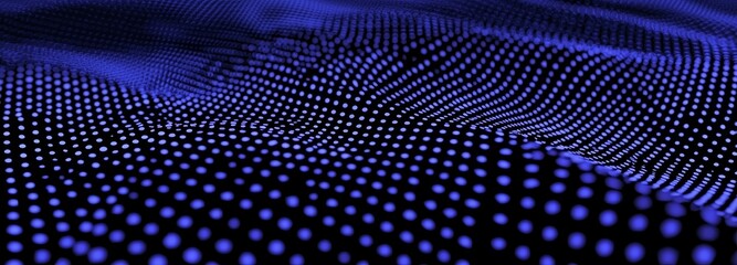 Fototapete - The abstract background is a combined digital code of big data and futuristic dots. The rendering is in three dimensions.