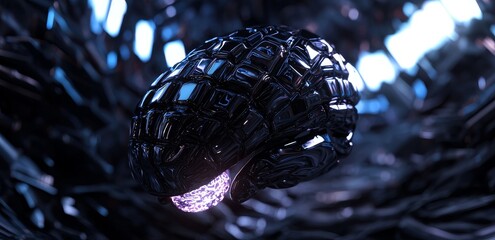 Poster - Stock AI machine deep learning technology. Business Technology Internet Network Concept. Visualization of a digital brain.