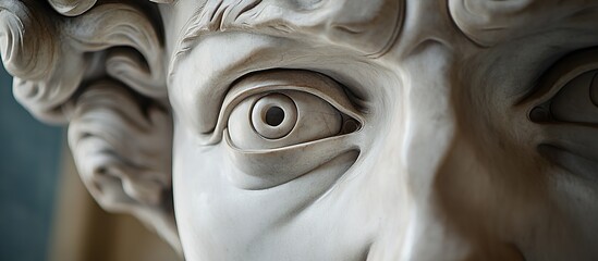 Wall Mural - Close-up of a marble statue's eye, showcasing intricate detail.