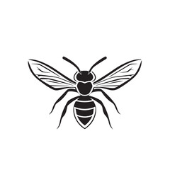 Wasp in cartoon, doodle style . Image for t-shirt, web, mobile apps and ui. Isolated 2d vector illustration in logo, icon, sketch style, Eps 10, black and white. AI Generative