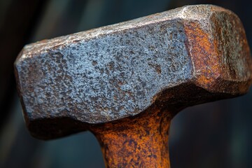 Wall Mural - Close-up of a Rusty Metal Hammer Head