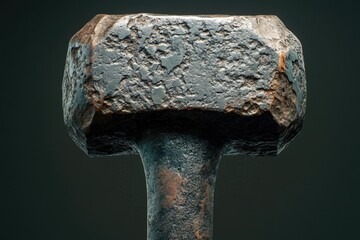 Canvas Print - Close-up of a Weathered Metal Hammer Head