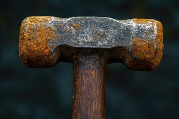 Canvas Print - Rusty Hammer Head with Wooden Handle