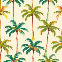 exotic palm tree seamless pattern