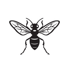 Wall Mural - Wasp in cartoon, doodle style . Image for t-shirt, web, mobile apps and ui. Isolated 2d vector illustration in logo, icon, sketch style, Eps 10, black and white. AI Generative