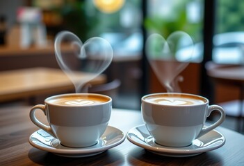 Wall Mural - cup of coffee on the table