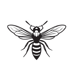 Wall Mural - Wasp in cartoon, doodle style . Image for t-shirt, web, mobile apps and ui. Isolated 2d vector illustration in logo, icon, sketch style, Eps 10, black and white. AI Generative