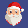 © Olha - A cartoon illustration of Santa Clauss face with beard and hat
