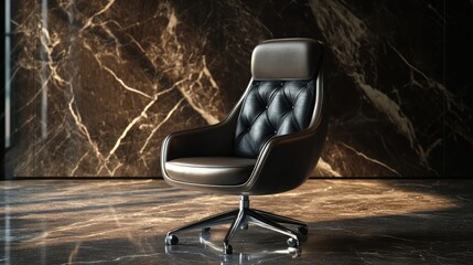 Wall Mural - Chic contemporary office chair with a high backrest and a sleek design