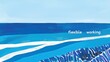 © Business Image - Minimalist ocean scene with flexible working concept for modern design