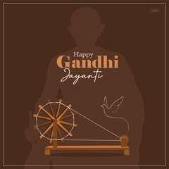 Vector illustration 2 october Mahatma gandhi jayanti. social media poster for gandhi jayanti. national holiday in India. banner, poster template