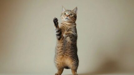 Canvas Print - Cat Standing on Hind Legs