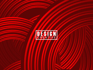 Wall Mural - Abstract red glowing geometric lines on dark red background. Modern shiny red circle lines pattern. Futuristic technology concept, perfect for covers, posters, banners, brochures, websites, etc.