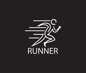 Wall Mural - Running icon set. Run symbol set. Running Man Icon. Human running Icon. Fragments running human. Human perfect speed.