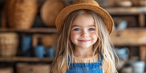 Portrait of a beautiful little girl looking at the camera