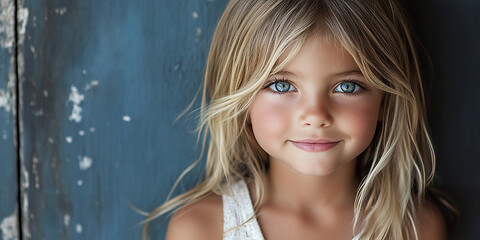 Portrait of a beautiful little girl looking at the camera