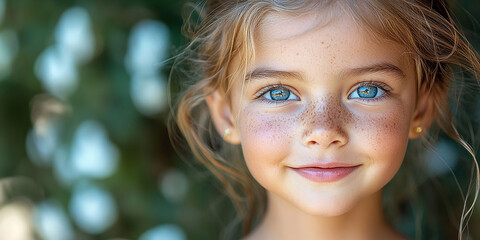 Portrait of a beautiful little girl looking at the camera