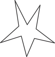 Wall Mural - y2k star shape. outline icon of abstract spark and shiny irregular flash burst. bling and twinkle ge