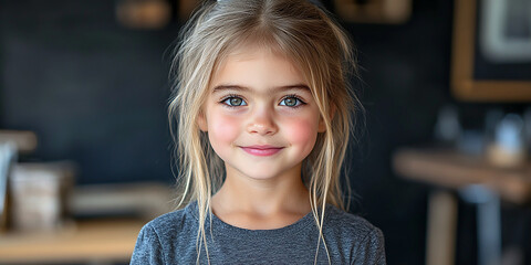 Portrait of a beautiful little girl looking at the camera