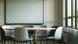 © Paula - Modern meeting room with round table and whiteboard