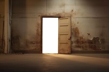 Canvas Print - PNG Vintage opening door mockup, transparent design