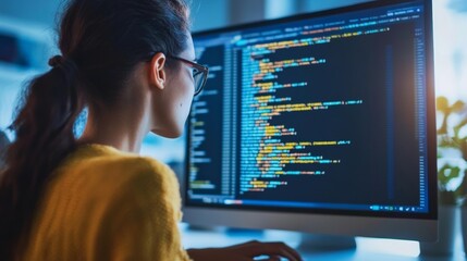 Developer development web code tech coding program programming html screen script internet profession dictionary communication occupation identity concept - stock image