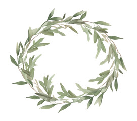 Wall Mural - PNG Wreath plant leaf white background.