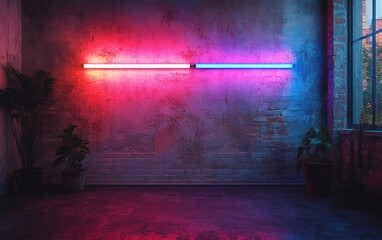 Canvas Print - Neon Lights in a Room