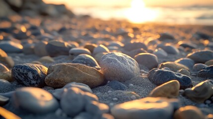 Sticker - Stones at Sunset Beach