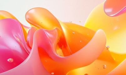 Wall Mural - colorful, vibrant background wallpaper. geometric 3d fluid flowing.