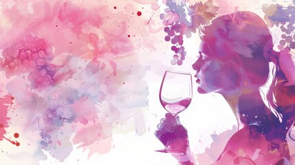 Poster template background of grape wine