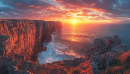 Canvas Print - Sunset over the Rocky Coast