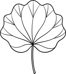 Wall Mural - Lotus leaf line art icon, vector illustration on white background