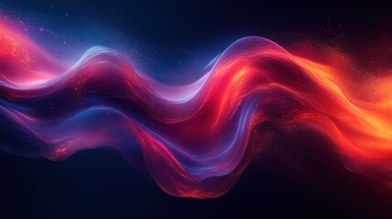 Wall Mural - Abstract Red and Blue Wave with Sparkles