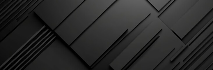 Abstract black technology background. Empty geometric 3d dark black background pattern design. 