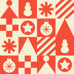 Fototapete - Geometric colorful seamless pattern. Trendy abstract swiss background. Vector illustration	
