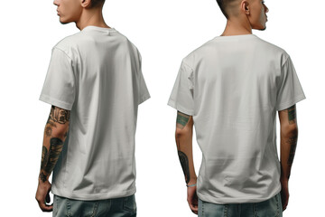 Sticker - Blank cream oversize t-shirt mockup clothing apparel sleeve.