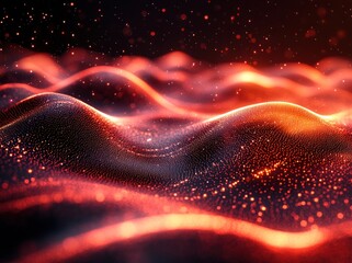 Wall Mural - Abstract Red Waves