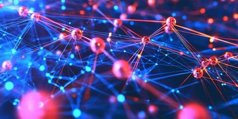 abstract technology digital background. Network connection structure.