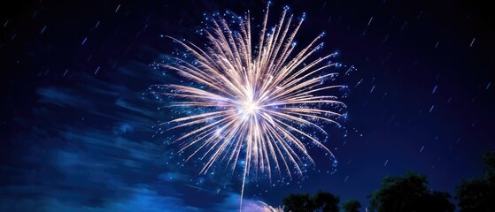 Wall Mural - Fireworks Display in Night Sky