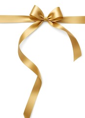 golden ribbon isolated on white