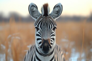 Wall Mural - Zebra Portrait in the Wild